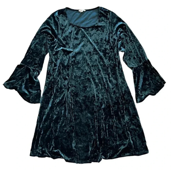Cato Teal Velour Bell Sleeve Dress 14/16W - Picture 1 of 3